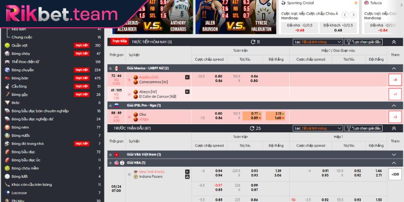 BTI Sports Rikbet – Nơi Cá Cược Thể Thao An Toàn Và Uy Tín 3 Bóng rổ và môn thể thao khác