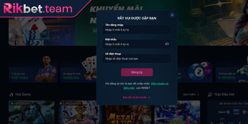 Đăng ký rikbet 2 Đảm bảo đủ tuổi tham gia