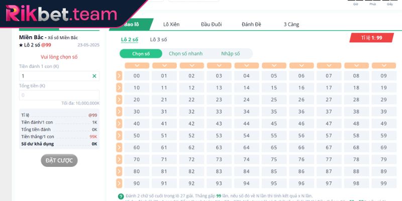 Lô Đề 3 Miền RIKBET Tìm Hiểu Thông Tin Và Cách Chơi Dễ Thắng 2 Tham gia lô đề miền Bắc với tỷ lệ thưởng cạnh tranh