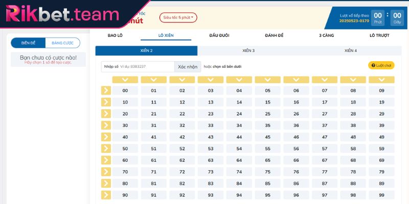 Lô Đề Siêu Tốc RIKBET Đặt Cược Đa Dạng Với Tỷ Lệ Thắng Lớn 2 Tham gia lô đề siêu tốc 5 phút đầy hồi hộp