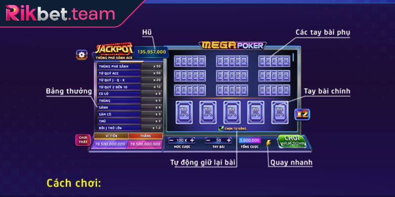 Mega Poker RIKBET Giải Trí Đơn Giản Với Tỷ Lệ Thưởng Hấp Dẫn 3 Những điểm thu hút người chơi của Mega Poker tại RIKBET